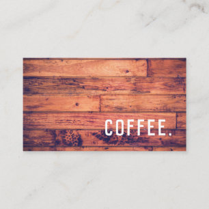 Carte De Fidélité Bois Simples Loyauté Café Punch Card