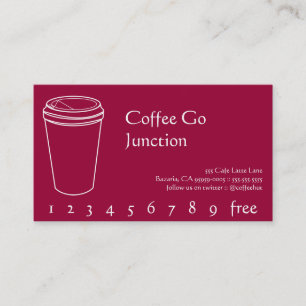 Carte de Fidélité Boisson Tasse à Café