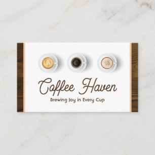 Carte De Fidélité Boissons de café Top View Découpe en bois Cart