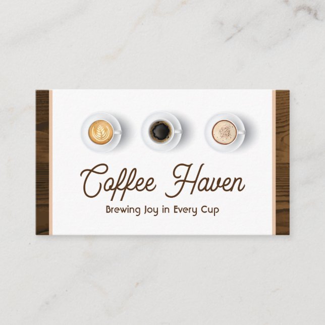 Carte De Fidélité Boissons de café Top View | Découpe en bois | Cart (Devant)