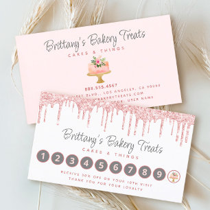 Carte De Fidélité Boulangerie Blush Rose Parties scintillant Drivers