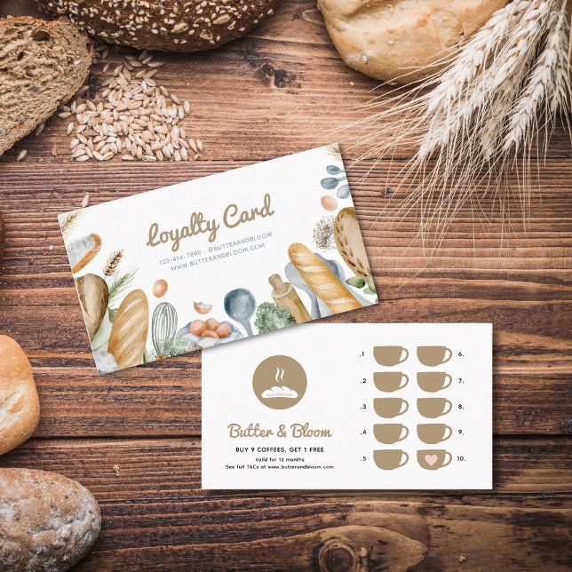 Carte De Fidélité Boulangerie Boho Café Gratuite (Free Coffee Boho Bakery Loyalty Card)