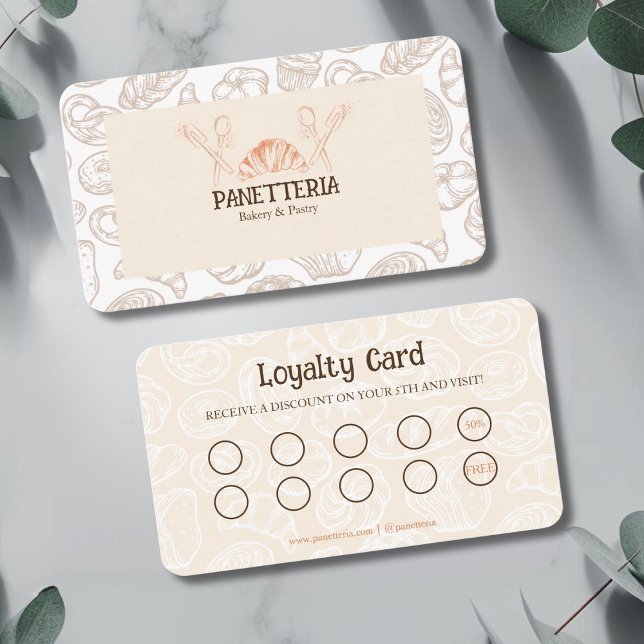 Carte De Fidélité Boulangerie Café Beige et Brown (Créateur téléchargé)