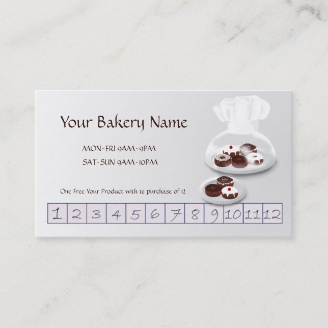 Carte De Fidélité Boulangerie de Donut Baker Magasiner sur mesure fi (Devant)