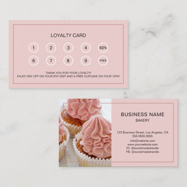 Carte De Fidélité Boulangerie - Récompense du client Photo personnal (Devant / Derrière)