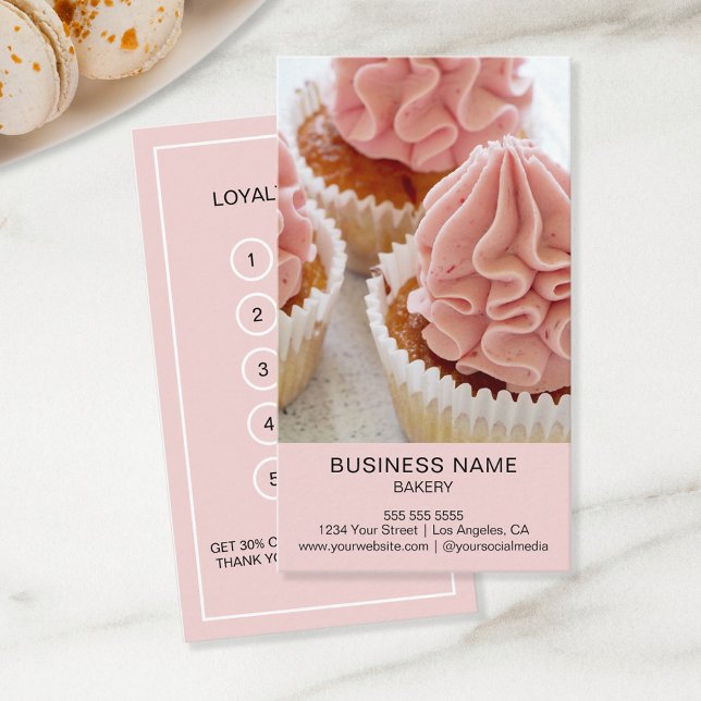 Carte De Fidélité Boulangerie sur mesure Boutique de gâteaux de conf (Create your own Business Bakery Cake Shop Loyalty Card by MINTIC DESIGN STUDIO)