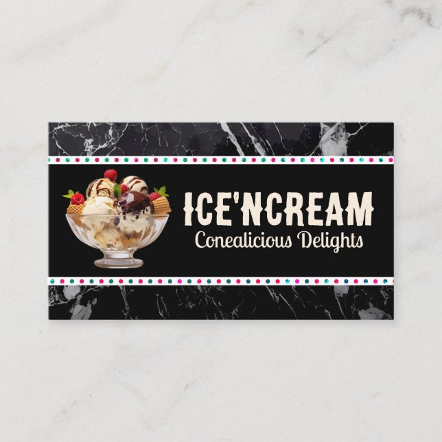 Carte De Fidélité Bowl of Ice Cream Scoops Sundae (Devant)