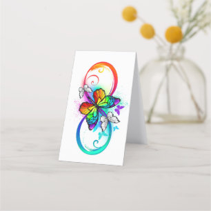 Carte De Fidélité Bright infinity with rainbow butterfly