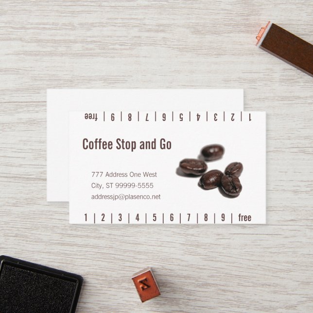 Carte de Fidélité Café Beans (Devant/Arrière en situation)