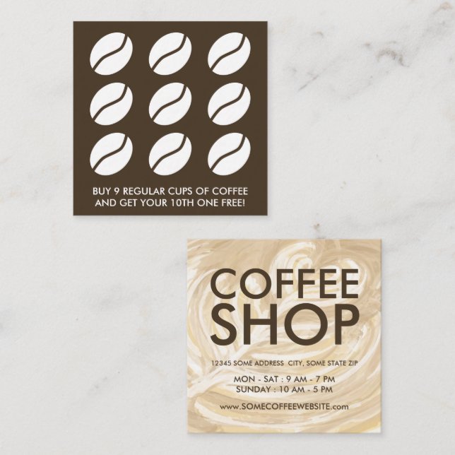 Carte De Fidélité café coeur (Devant / Derrière)