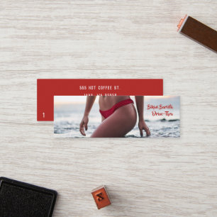 Carte De Fidélité Café de barman de ventre de bikini horizontal