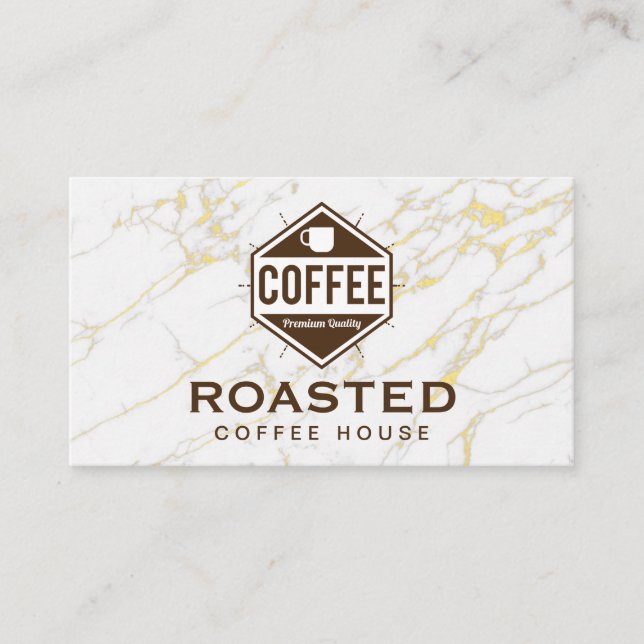 Carte De Fidélité Café | Marbre or (Devant)