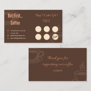 Carte de Fidélité Café Minimal Brun