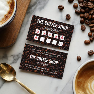 Carte De Fidélité Café minimaliste brun foncé café
