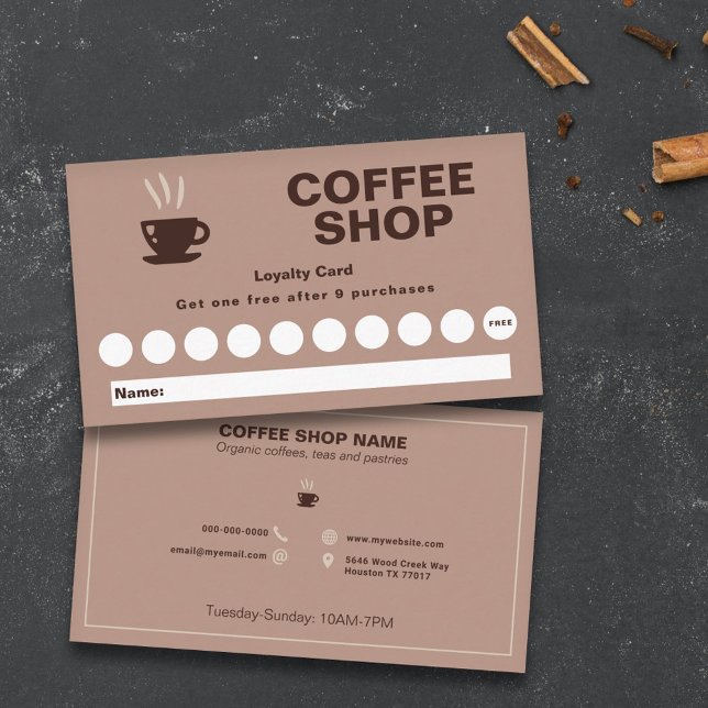 Carte de fidélité Café Shop (Coffee Shop Loyalty Card)