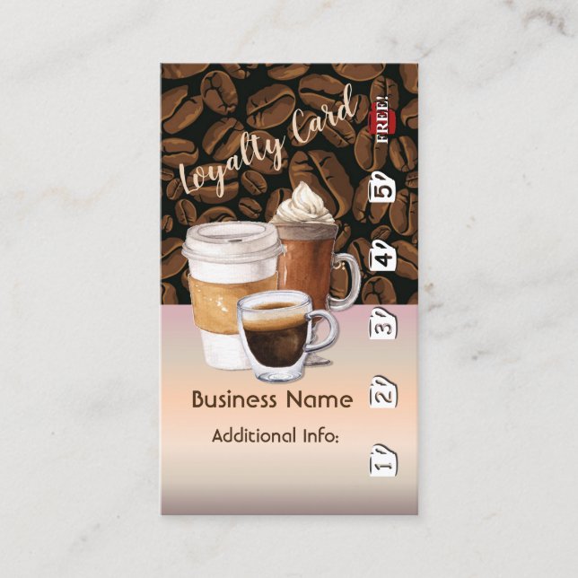 Carte de fidélité Café Shop 6 (Devant)