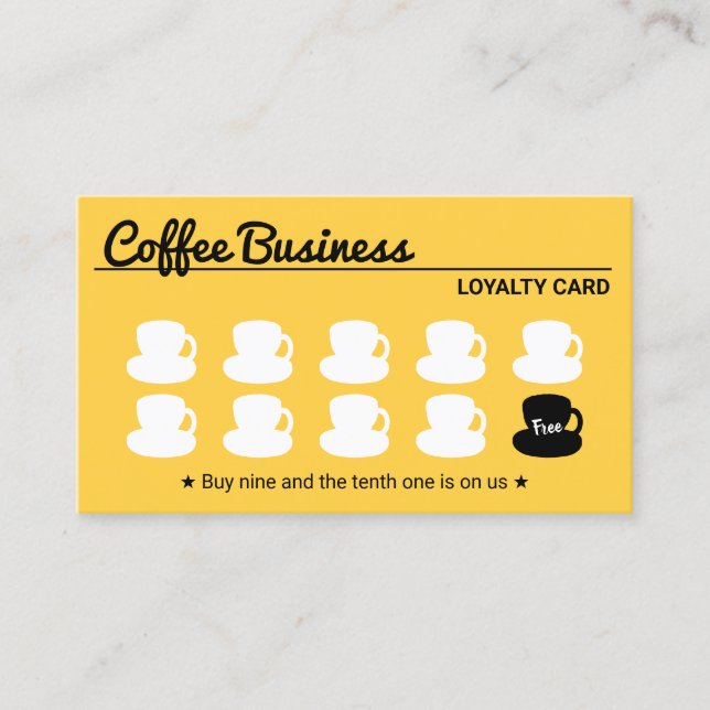 Carte De Fidélité Café Shop Gold Client Loyalty PunCard (Devant)