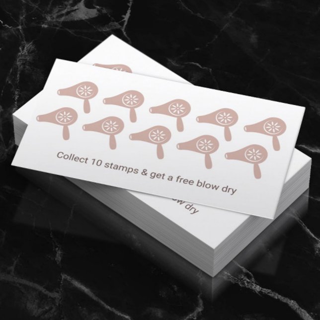 Carte De Fidélité Cheveux Styist Blow Dry Bar Blush Pink Salon Loyau (Créateur téléchargé)