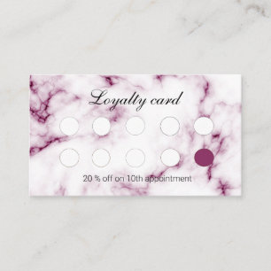 Carte de fidélité Chic Pink Marble Nail Salon Pe