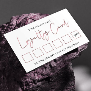 Carte De Fidélité Chic Rose Gold Elegant Beauté Salon ou Timbre Spa
