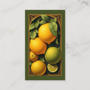 carte de fidélité citrons citrons verts Art Nouvea