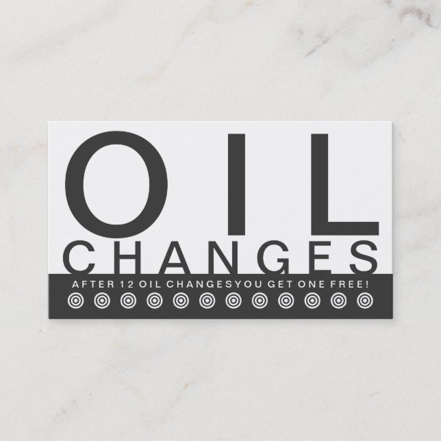carte de fidélité client bold OIL CHANGES (Devant)