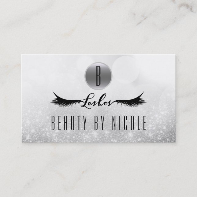 Carte de fidélité client Parties scintillant argen (Devant)
