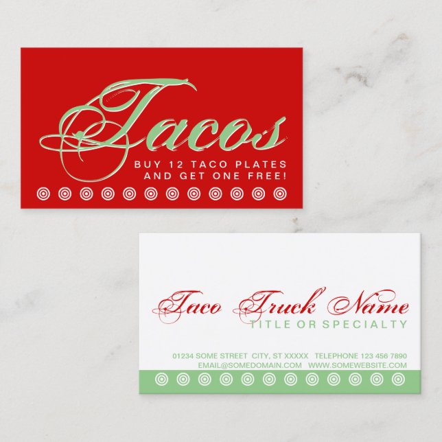 carte de fidélité client TACOS script (Devant / Derrière)