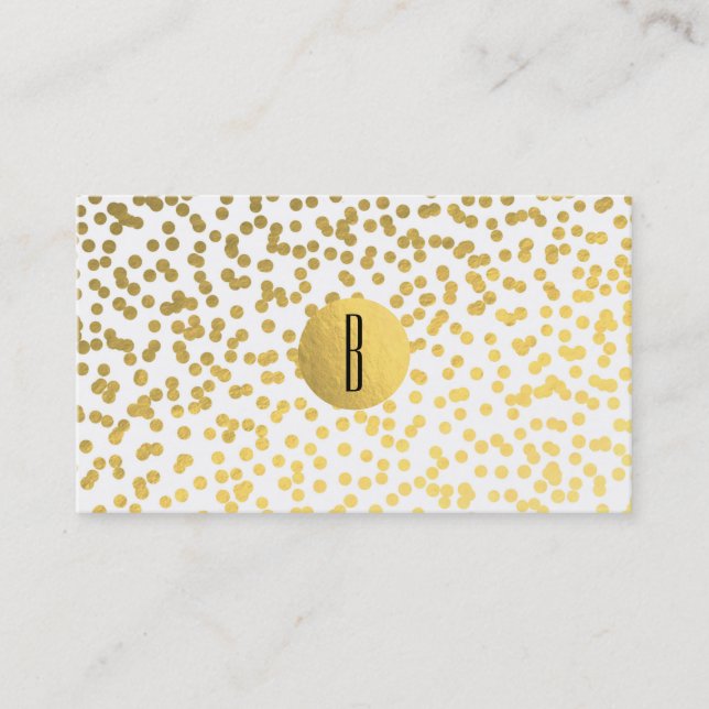 Carte de fidélité client White & Gold Faux Foil (Devant)