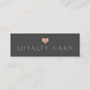 Carte De Fidélité Coeur d'or rose minimaliste simple