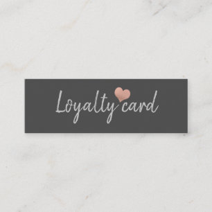 Carte De Fidélité Coeur d'or rose minimaliste simple