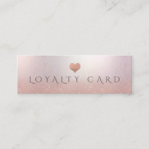Carte De Fidélité Coeur d'or rose minimaliste simple