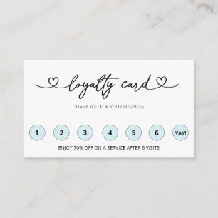 Carte De Fidélité *~* Coeurs QR LOGO Récompenses Merci