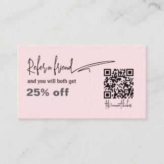 Carte De Fidélité Coiffeur à ongles de couleur rose noire QR Code Ca
