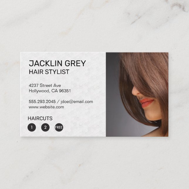 Carte De Fidélité Coiffeuse | Design moderne | (Devant)
