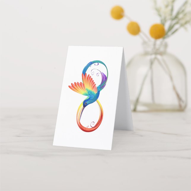 Carte De Fidélité Colibri arc-en-ciel avec symbole Infinity (Dos)