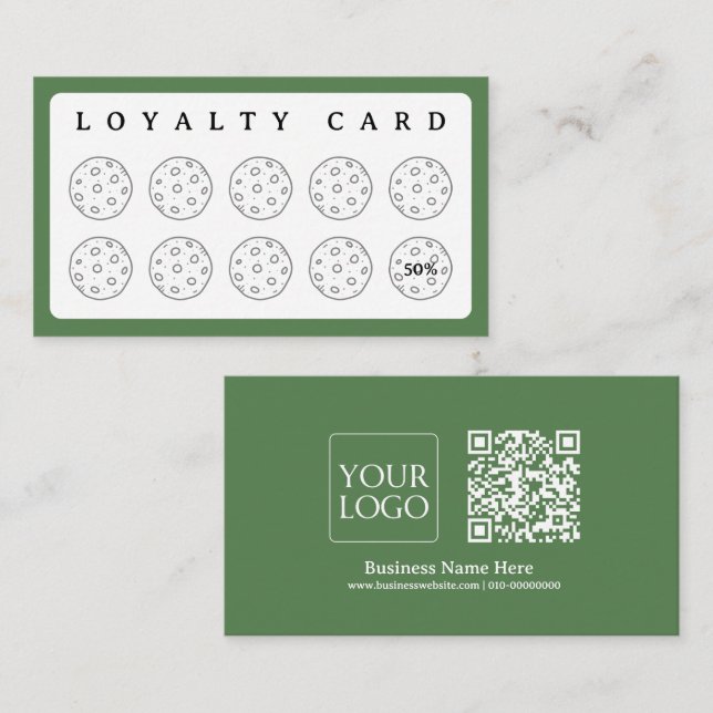 Carte De Fidélité Cookies Bakery Baker Coffee Shop Homemade Business (Devant / Derrière)