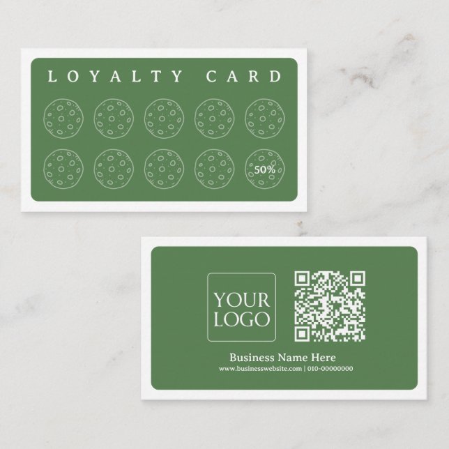 Carte De Fidélité Cookies Bakery Baker Coffee Shop Homemade Business (Devant / Derrière)
