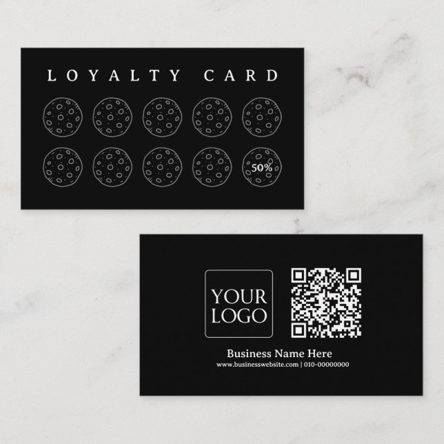 Carte De Fidélité Cookies Bakery Baker Coffee Shop Homemade Business (Devant / Derrière)