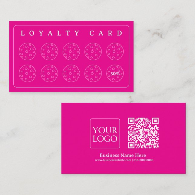 Carte De Fidélité Cookies Bakery Baker Coffee Shop Homemade Business (Devant / Derrière)