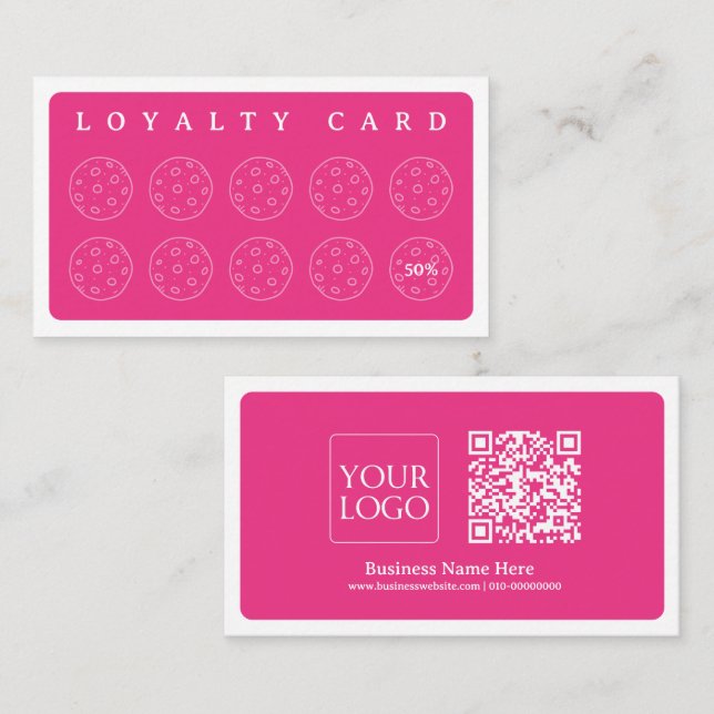 Carte De Fidélité Cookies Bakery Baker Coffee Shop Homemade Business (Devant / Derrière)