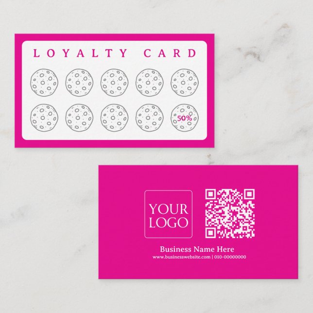 Carte De Fidélité Cookies Bakery Baker Coffee Shop Homemade Business (Devant / Derrière)