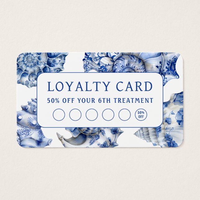 Carte de fidélité Coquillages bleus (Devant)