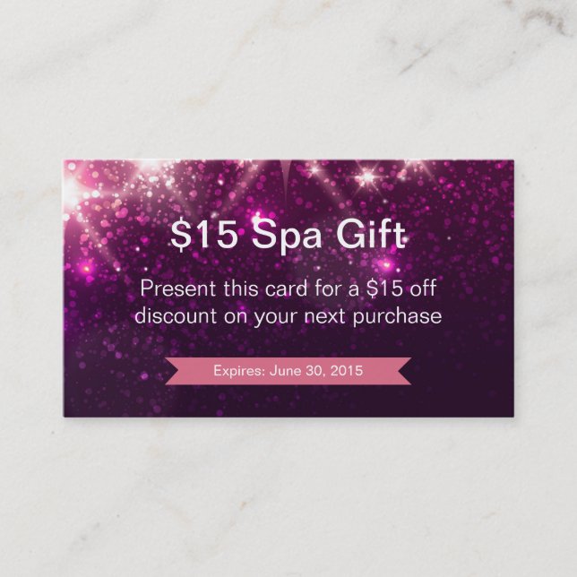Carte de fidélité Coupon réduction Parties scintil (Devant)