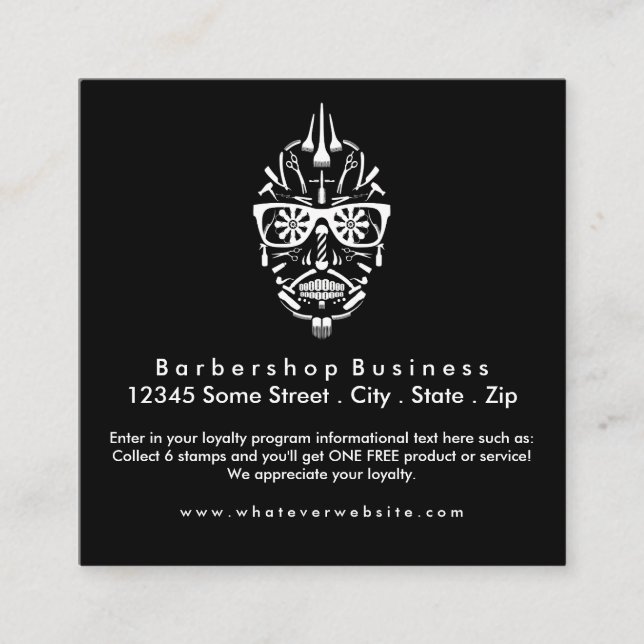Carte De Fidélité crâne à sucre de la loyauté barbershop (Devant)