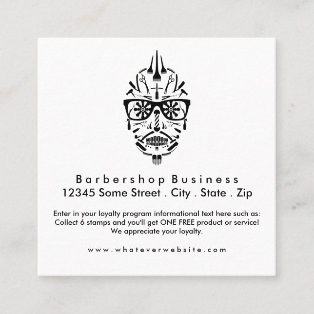 Carte De Fidélité crâne à sucre de la loyauté barbershop (Devant)
