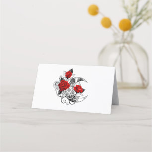 Carte De Fidélité Croissant mécanique avec roses rouges