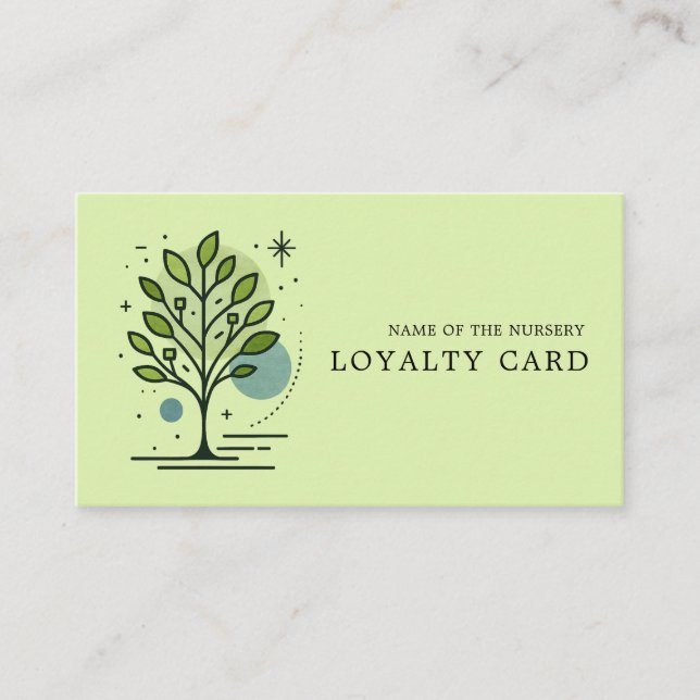 Carte De Fidélité Custom Greenleaf Nursery Branding  (Devant)