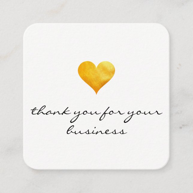 Carte De Fidélité Cutesy Gold Heart Merci (Devant)