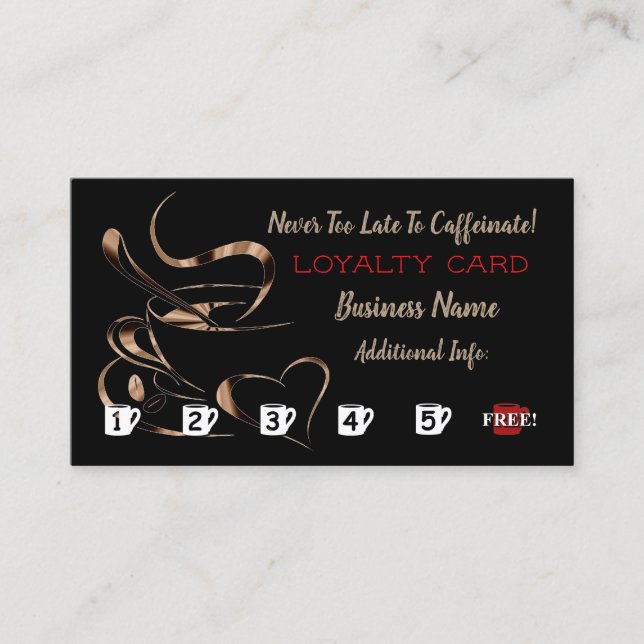 Carte de fidélité d'amour de café (Devant)